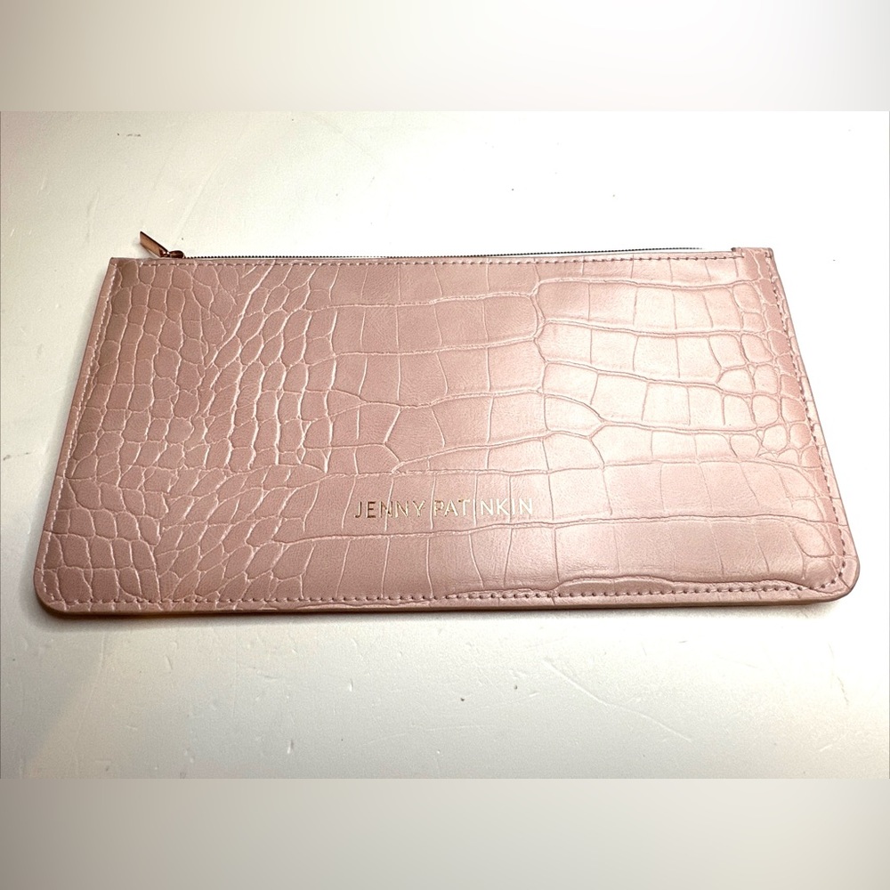 SOLD Jenny Patinkin Pale Pink Pouch Flat Long Zip Wallet-Case Phone Holder 4.75” - Picture 1 of 7